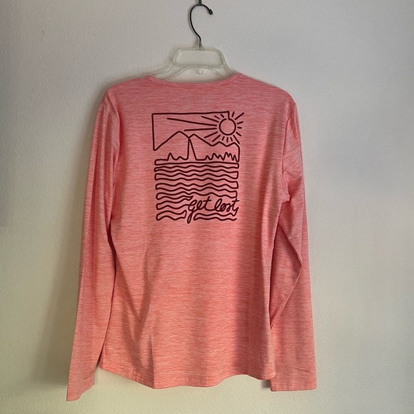 NWOT Reel Life Coral/Orange Women’s Fitted Long Sleeve Active Shirt - Picture 5 of 13